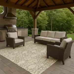 Luxury Washable Indoor/Outdoor Solace Mocha 10\' x 14\' Rug