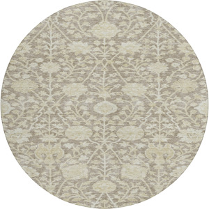 Luxury Washable Indoor/Outdoor Solace Mocha 8' x 8' Round Rug