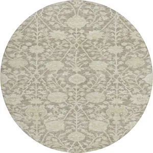 Luxury Washable Indoor/Outdoor Solace Mocha 8\' x 8\' Round Rug