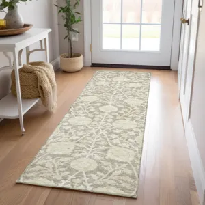 Luxury Washable Indoor/Outdoor Solace Mocha 2\'3\" x 7\'6\" Runner Rug