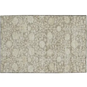 Luxury Washable Indoor/Outdoor Solace Mocha 1\'8\" x 2\'6\" Rug