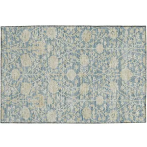 Luxury Washable Indoor/Outdoor Solace Sky 1\'8\" x 2\'6\" Rug