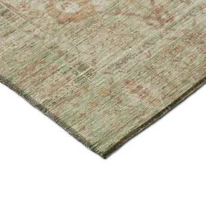 Luxury Washable Indoor/Outdoor Solace Beige 8\' x 8\' Round Rug