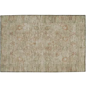 Luxury Washable Indoor/Outdoor Solace Beige 1\'8\" x 2\'6\" Rug