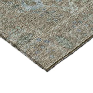 Luxury Washable Indoor/Outdoor Solace Brown 10\' x 14\' Rug