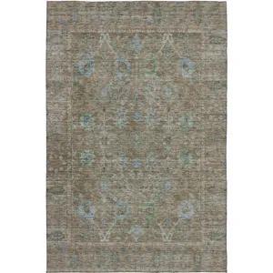 Luxury Washable Indoor/Outdoor Solace Brown 10\' x 14\' Rug