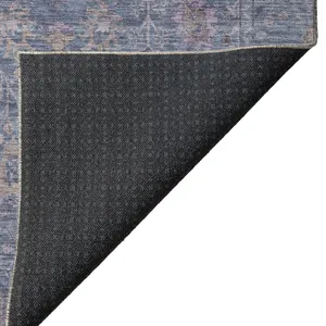 Luxury Washable Indoor/Outdoor Solace Denim 2\'3\" x 7\'6\" Runner Rug