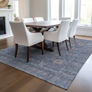 Luxury Washable Indoor/Outdoor Solace Denim 5\' x 7\'6\" Rug