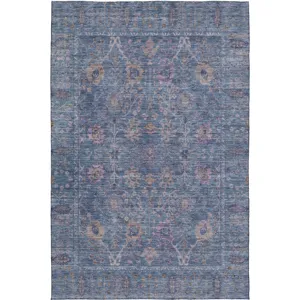 Luxury Washable Indoor/Outdoor Solace Denim 5\' x 7\'6\" Rug