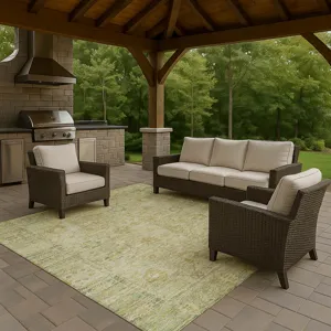 Luxury Washable Indoor/Outdoor Solace Sage 2\'6\" x 3\'10\" Rug