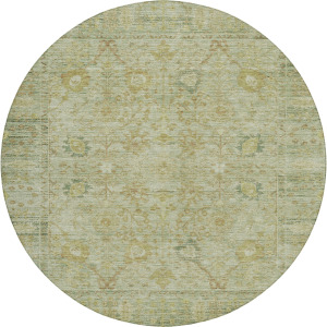 Luxury Washable Indoor/Outdoor Solace Sage 8' x 8' Round Rug