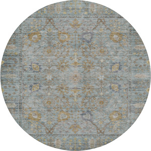 Luxury Washable Indoor/Outdoor Solace Teal 8' x 8' Round Rug