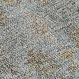 Luxury Washable Indoor/Outdoor Solace Teal 2\'3\" x 7\'6\" Runner Rug