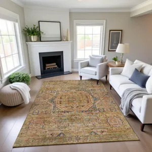 Indoor/Outdoor Silk Road Curry 2\'6\" x 3\'10\" Rug