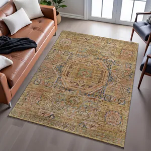 Indoor/Outdoor Silk Road Curry 2\'6\" x 3\'10\" Rug