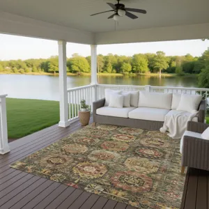 Indoor/Outdoor Silk Road Fern 5\' x 7\'6\" Rug