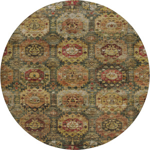 Indoor/Outdoor Silk Road Fern 8' x 8' Round Rug