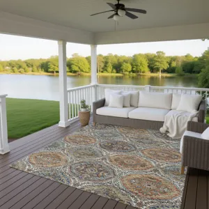 Indoor/Outdoor Silk Road Multi 6\'6\" x 9\'6\" Rug