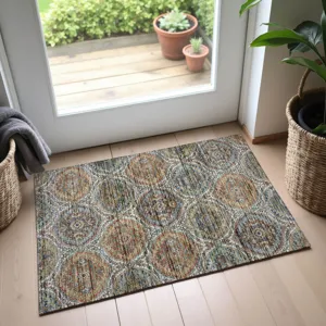 Indoor/Outdoor Silk Road Multi 1\'8\" x 2\'6\" Rug