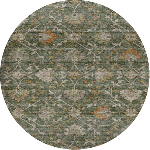 Indoor/Outdoor Silk Road Basil 8' x 8' Round Rug