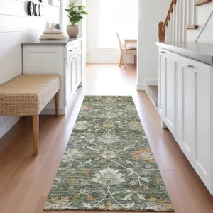 Indoor/Outdoor Silk Road Basil 2\'3\" x 7\'6\" Runner Rug
