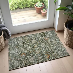 Indoor/Outdoor Silk Road Basil 1\'8\" x 2\'6\" Rug