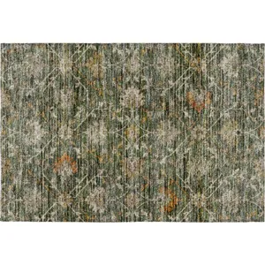 Indoor/Outdoor Silk Road Basil 1\'8\" x 2\'6\" Rug