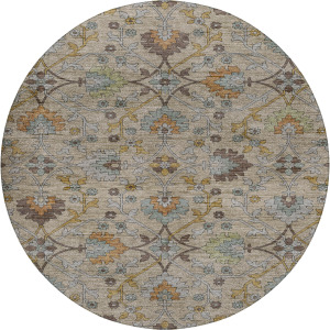 Indoor/Outdoor Silk Road Flax 8' x 8' Round Rug