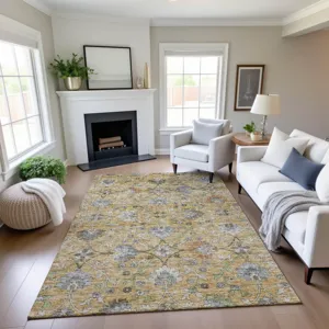 Indoor/Outdoor Silk Road Saffron 10\' x 14\' Rug