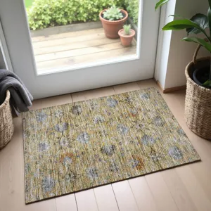 Indoor/Outdoor Silk Road Saffron 1\'8\" x 2\'6\" Rug
