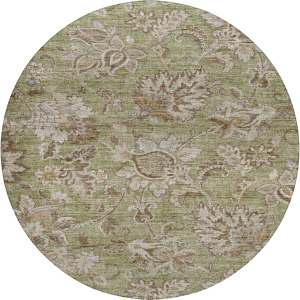 Indoor/Outdoor Silk Road Aloe 8' x 8' Round Rug