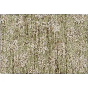 Indoor/Outdoor Silk Road Aloe 1\'8\" x 2\'6\" Rug