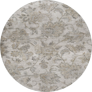 Indoor/Outdoor Silk Road Linen 8' x 8' Round Rug
