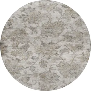 Indoor/Outdoor Silk Road Linen 8\' x 8\' Round Rug