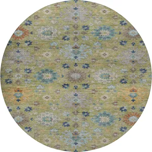 Indoor/Outdoor Silk Road Aloe 8\' x 8\' Round Rug