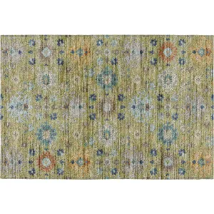 Indoor/Outdoor Silk Road Aloe 1\'8\" x 2\'6\" Rug