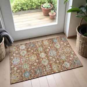 Indoor/Outdoor Silk Road Cayenne 1\'8\" x 2\'6\" Rug