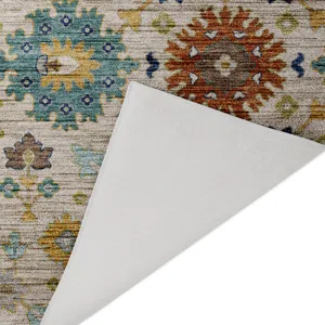Indoor/Outdoor Silk Road Ivory 8\' x 8\' Round Rug