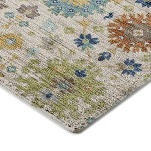 Indoor/Outdoor Silk Road Ivory 8\' x 8\' Round Rug