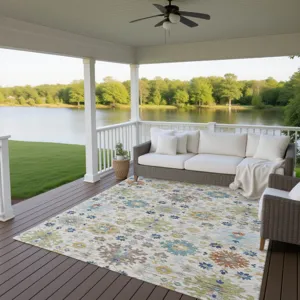 Indoor/Outdoor Silk Road Ivory 9\' x 12\' Rug