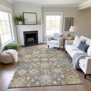 Indoor/Outdoor Silk Road Mocha 3\' x 5\' Rug