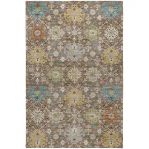 Indoor/Outdoor Silk Road Mocha 3\' x 5\' Rug