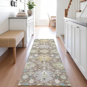 Indoor/Outdoor Silk Road Mocha 2\'3\" x 7\'6\" Runner Rug