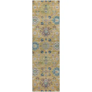 Indoor/Outdoor Silk Road Turmeric 2\'3\" x 7\'6\" Runner Rug