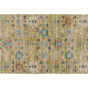 Indoor/Outdoor Silk Road Turmeric 1\'8\" x 2\'6\" Rug
