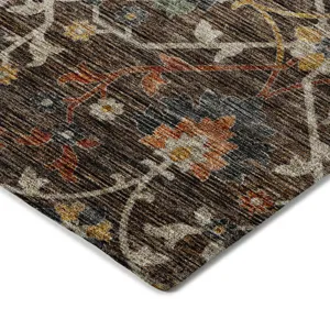 Indoor/Outdoor Silk Road Chocolate 1\'8\" x 2\'6\" Rug