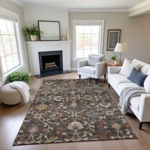 Indoor/Outdoor Silk Road Chocolate 10\' x 14\' Rug