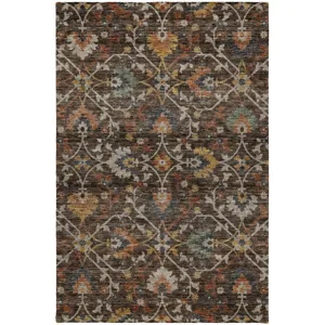 Indoor/Outdoor Silk Road Chocolate 10\' x 14\' Rug