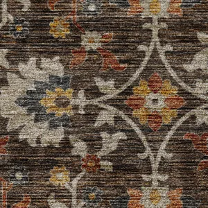 Indoor/Outdoor Silk Road Chocolate 1\'8\" x 2\'6\" Rug