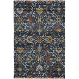 Indoor/Outdoor Silk Road Navy 6\'6\" x 9\'6\" Rug